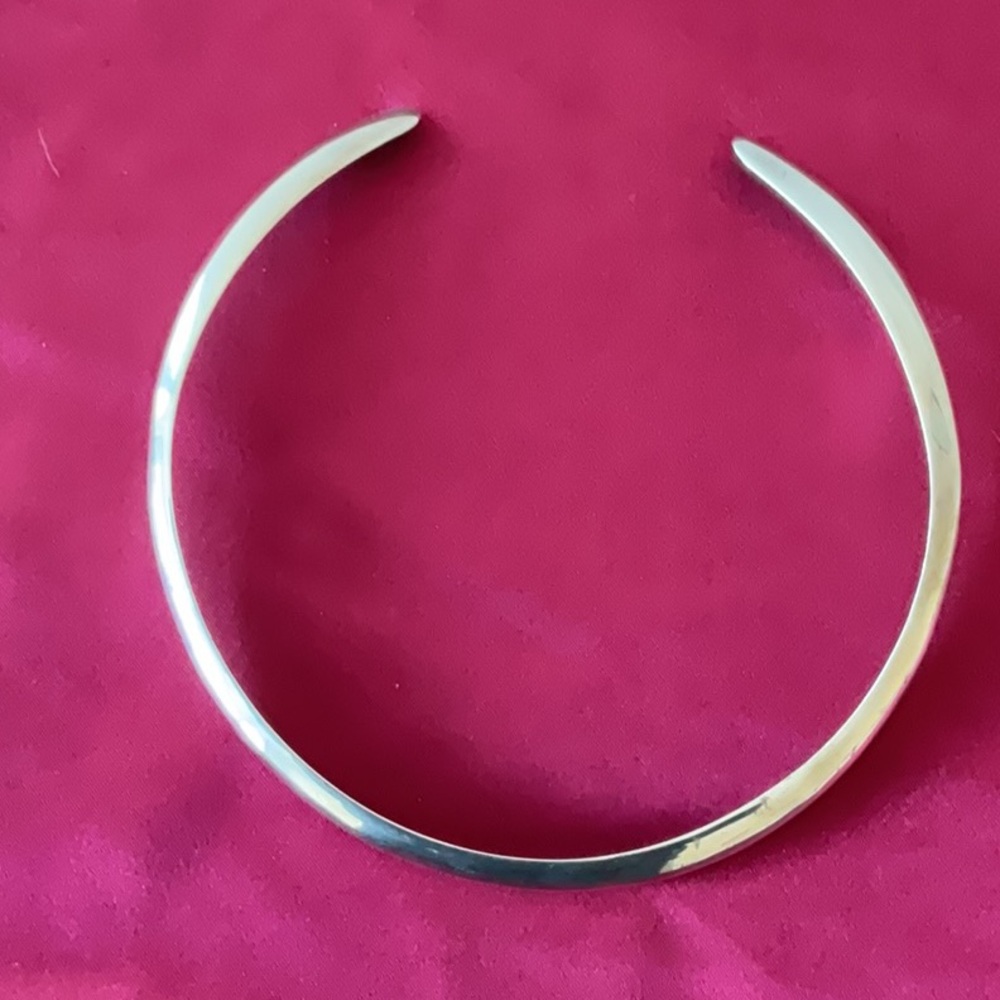 Structural Solid Sterling Silver Cuff Necklace. T… - image 2